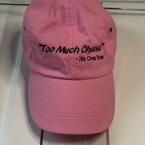 Too much cheese said no one ever light pink hat